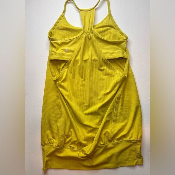 Lululemon Women’s No Limits Tank Top Sport Bra Lime Green Yellow Size 4 - Picture 10 of 16